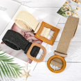 thumbnail image 6 of Zhengup Woven Belt for Women Straw Elastic Stretch Waist Belt Boho Belts Ladies Summer Beach Dress Belts, 6 of 7