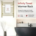 thumbnail image 3 of Heated Towel Rack, 10-Bar Wall-Mounted Electric Towel Warmer, Polished Gold, Plug-in or Hardwired, Luxury Bathroom Accessory for Warm, Dry Towels (WarmlyYours Infinity), 3 of 12