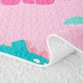 thumbnail image 5 of Homewish Kawaii Dinosaur Bed Spread Queen,Cute Cartoon Animal Queen Coverlet Set,Pink,3pcs, 5 of 7