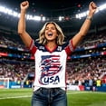 thumbnail image 6 of 2026 New USA Soccer Jersey Women, United States Jersey Soccer, Jersey USA V Neck Short Sleeve Football Shirt, USA Flag Soccer Jersey for Adult(Deep Red, XL), 6 of 6