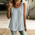 thumbnail image 4 of SPZTSX Tank Tops for Women Sleeveless Scoop Neck Eyelet Embroidered Cotton Linen Loose Fit Casual Daily Vacation Tops, 4 of 7
