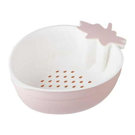 

VEAREAR Drain Basket Double-Layer Strawberry-Shaped Drain Basket Fruit Vegetable Washing Storage Rack