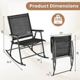 thumbnail image 3 of Costway 2 PCS Patio Folding Rocking Chair Heavy-Duty Metal Frame Rockers Outdoor Black, 3 of 8