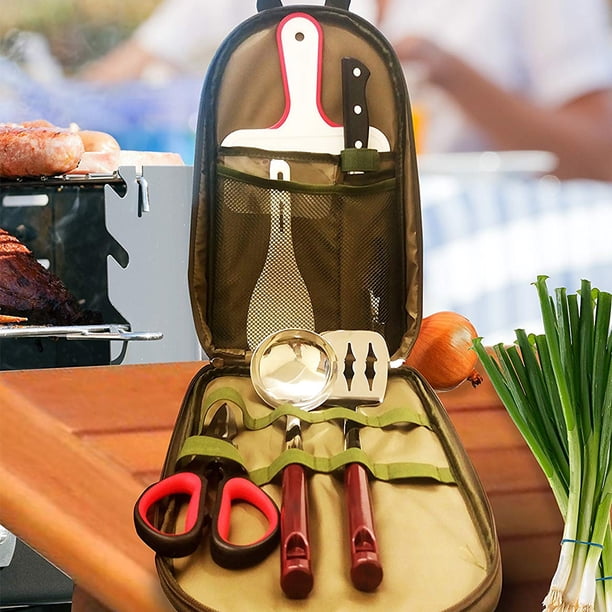 Lot De 8 Ustensiles Camping En Inox – Poêle, Couvercle, 2 Tasses, 2 Pots, 2 Assiettes – Pliable, Pour Rando, Pique-nique Ou Four