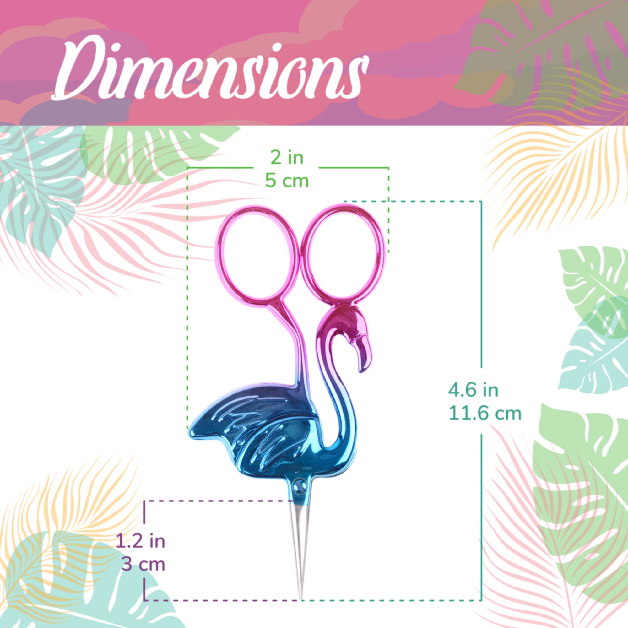 JubileeYarn Flamingo Craft Embroidery Scissors - Pink - 3 Pairs