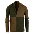 thumbnail image 3 of MAWCLOS Mens Outwear Open Front Cardigan Sweater Long Sleeve Sweaters Knitted Outdoor Color Block Cardigans Army Green XL, 3 of 6
