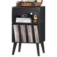 thumbnail image 1 of Soporte para tocadiscos Lerliuo negro con almacenamiento para 180 vinilos, 1 of 8