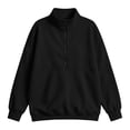 thumbnail image 5 of Ozmmyan Womens Half Zip Sweatshirt for Womens Stand Collar Long Sleeve Oversized Pullover Casual Solid Color Winter Top, 5 of 5