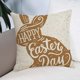 thumbnail image 3 of Funda de cojín Happy Easter Bunny Funda de almohada de lino Decoración Afortunado Sencillez, 3 of 5