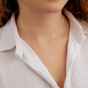 SZUL Women's Jewelry Gift for Your Wife - 1/4 Carat TW Past Present Future Three Stone Lab Grown Diamond Necklace in .925 Sterling Silver (Diamond Color F-G, Clarity VS1-VS2)