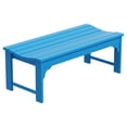 thumbnail image 2 of GARDEN Plastic Adirondack Backless Outdoor Bench for Patio Entryway, Pacific Blue, 2 of 6