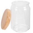 thumbnail image 2 of Glass Storage Jar With Wood Lid Airtight Sealed Clear Coffee Bean Canister, 2 of 9