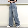thumbnail image 5 of mgoYE Girls Jeans Size 7-8 Kids Cute Denim Pants Back to School Clothes Preppy Tween Clothes, 5 of 5