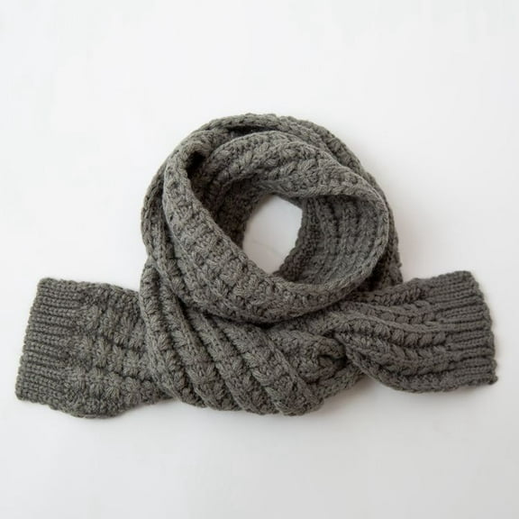 Autumn Winter Kids Boys Girls Knitted Scarf Soft Warm Neckerchief for Baby Women Neck Scarves (GRAY,118cm)