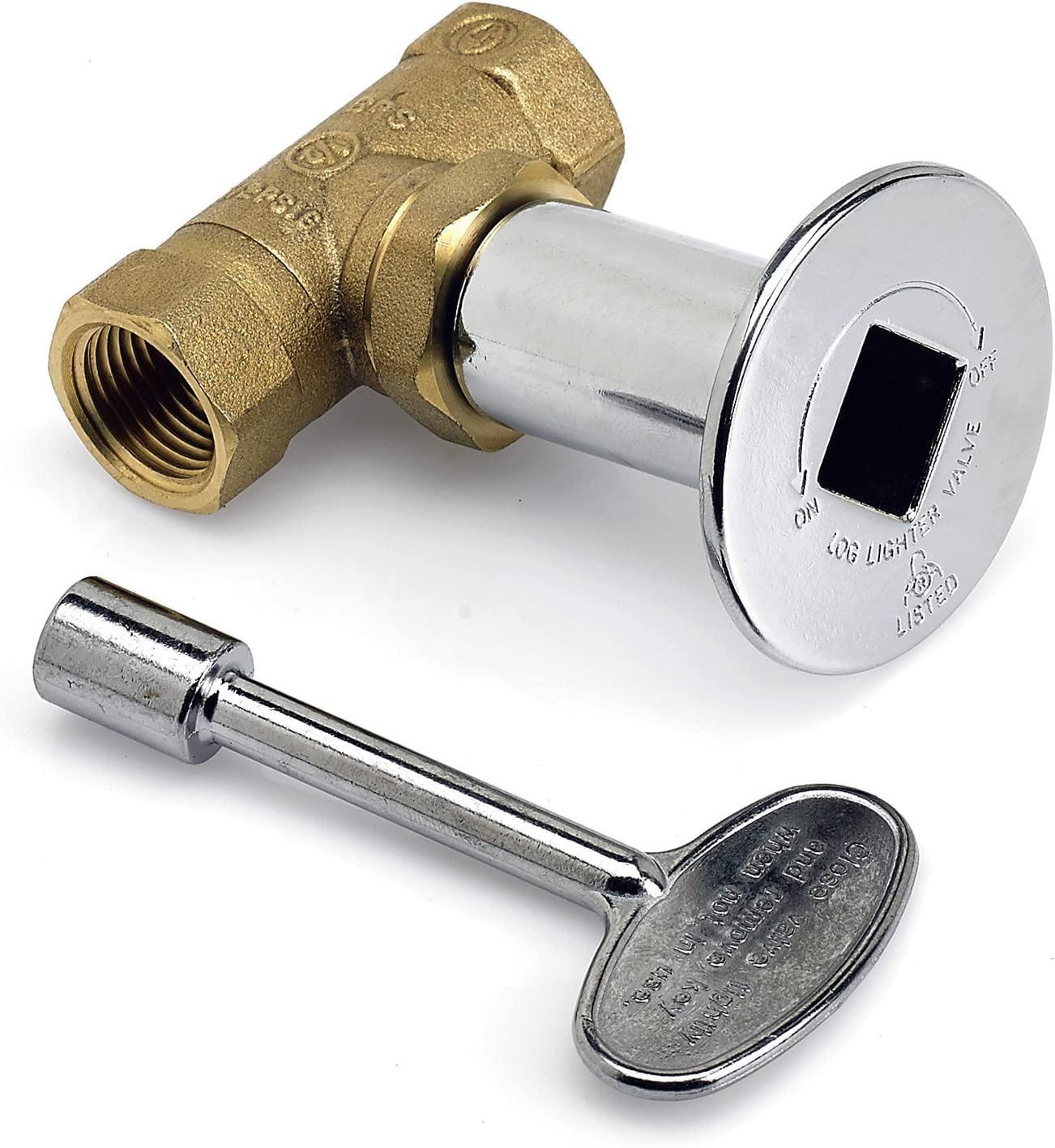 Universal Fire Pit Gas Valve Kit 1/2" NPT with Straight Brass Valve