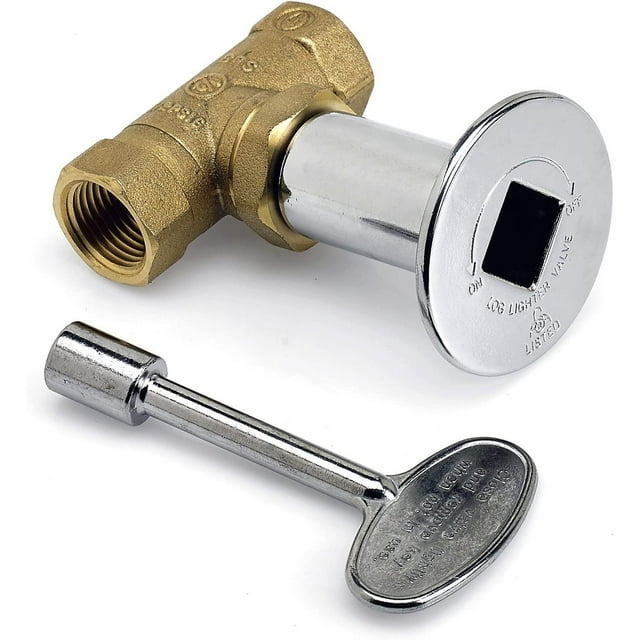 Universal Fire Pit Gas Valve Kit 1/2" NPT with Straight Brass Valve