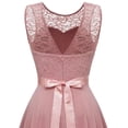 thumbnail image 4 of Vestidos de Fiesta Elegantes de gasa Vestido de fiesta irregular Vestido de fiesta con costuras de encaje Vestido de noche Cgtredaw Rosa T XL para Mujer, 4 of 9