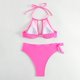 thumbnail image 5 of Gibobby Conjunto de Traje de Baño para Mujer Traje de baño de talle de color sólido para mujer con y almohadillas para el pecho Conjunto de bikini sexy h(Rosa,M), 5 of 5