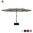 thumbnail image 5 of 15ft Large Patio Umbrellas with Base Included, Outdoor Double-Sided Rectangle Market Umbrella with Crank Handle, for Pool Lawn Garden, 5 of 9