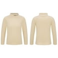 thumbnail image 5 of YIZYIF Kids Girls Long Sleeve Thermal Tops Mock Neck Pullover Base Layer Warm Undershirt Beige 9-10, 5 of 6