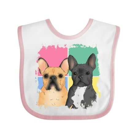 

Inktastic French Bulldogs with Colorful Grunge Background Gift Baby Boy or Baby Girl Bib
