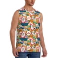 thumbnail image 2 of Bingfone Retro Summer Stamp Pattern Men's Tank Tops Workout Sleeveless Tee Shirts Running Beach Tanks for Men-XX-Large, 2 of 8