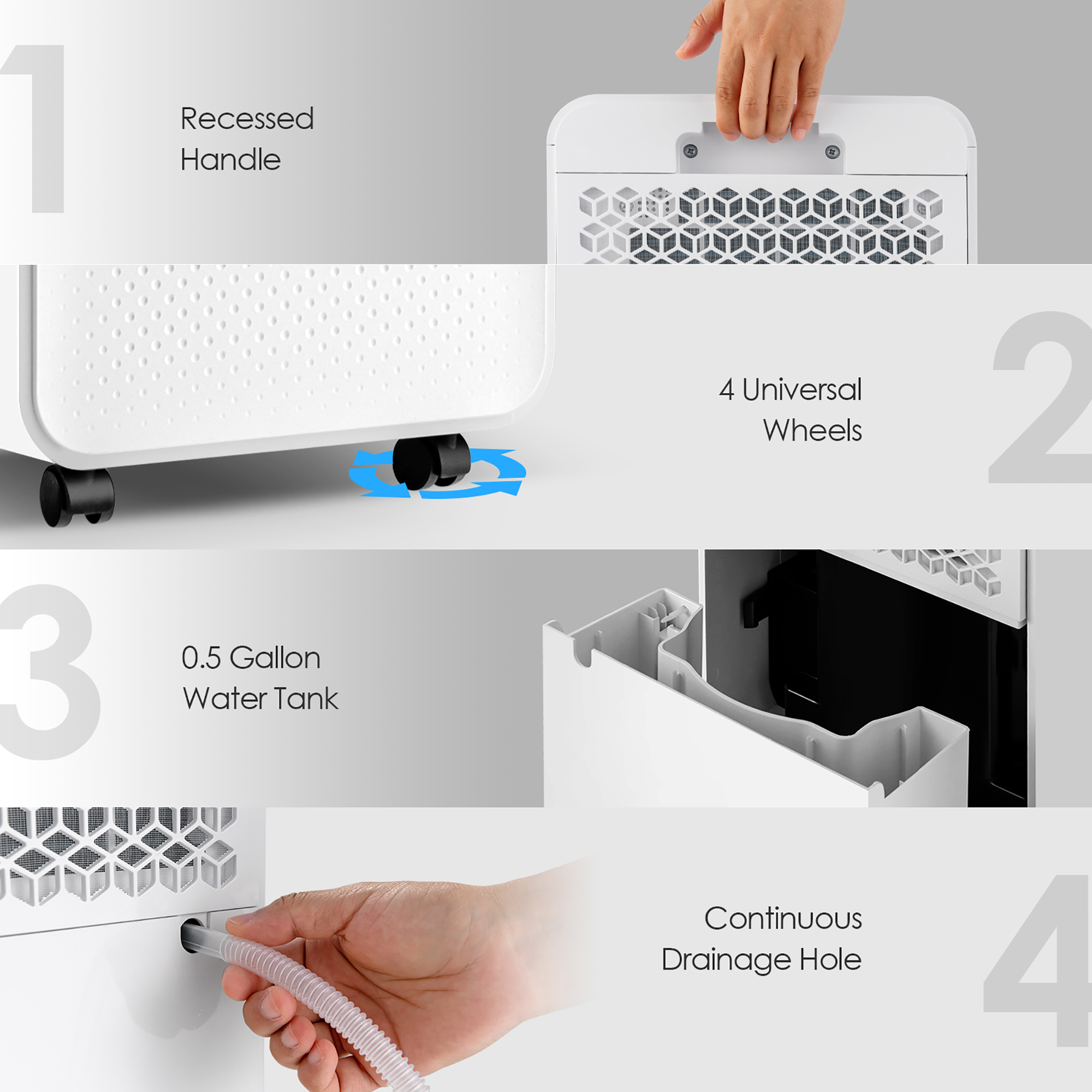 Costway 9-Pint(DOE) Dehumidifier with 3-Color Digital Display 2,000 Sq. ft Coverage Area (MAX 32Pint at 95°F, 90%RH)