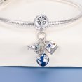 thumbnail image 3 of 925 Sterling Silver Airplane, Blue Globe Camera Triple Dangle Charm for Bracelet Charms Bangle Pendant Jewelry, 3 of 3