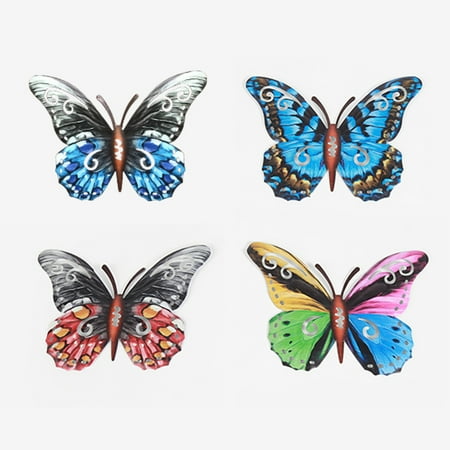 

4 PCS 3D Metal Butterfly Decor Simulation Wall Art Pendant Set Retro Rural 3D Metal Butterfly Decor Retro Rural Simulation Wall Art Pendant Set Retro Rural 3D Metal Decor 4 Different Colors for