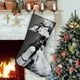 thumbnail image 1 of Madonna Tema: Calcetines de Navidad, fino lino blanco para colgar en escaleras y chimenea, decoración navideña para el hogar, regalo de Navidad. 45cm × 32cm, 1 of 5