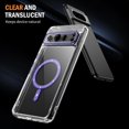 thumbnail image 4 of for Google Pixel 8 Pro Case 6.7" 2023,Tough Clear Protective Shockproof Slim Phone Case [Compatible with Magsafe] [Non-Yellowing] [10 FT  Grade Drop Protection] Clear（Purple）, 4 of 18