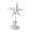 White, variant on mdesiwst Nautical Themed Starfish Table Decor Coastal Beach Wooden Starfish Figurine Vintage Ocean Block Sign with Wood Base for Living Room Bedroom