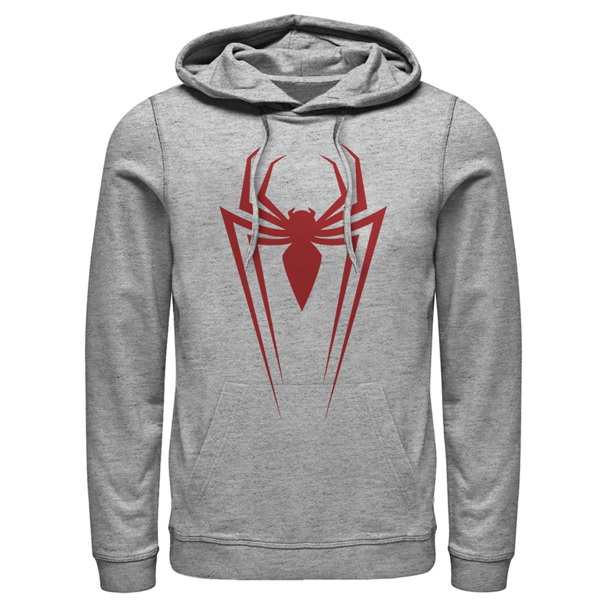 Men\'s Marvel Spider-Man Icon Badge Pull Heather Hoodie Over Small Athletic