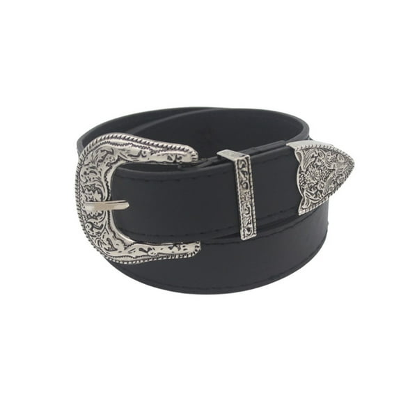 SWSMCLT Women's Autumn Adjustable Belts Buckle Belt Casual Winter Faux Leather All Seasons Medium 2025 Metal Buckle Black X-Small-Large