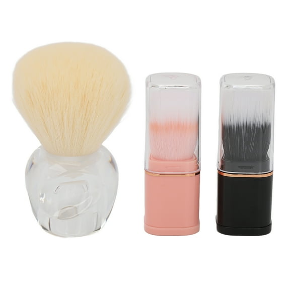 EseeAier 3pcs Makeup Brush Set Portable Small Brushes Face Handheld Retractable Makeup Brush