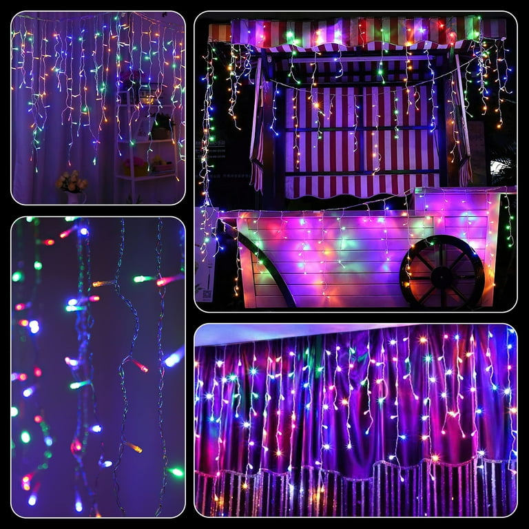 Rainbow Remote Flash LED String Curtain Garland Fairy Icicle Lights for  Christmas Party Wedding Home Garden Bedroom Decoration - AliExpress