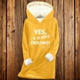 thumbnail image 5 of BLTIBY Sherp Lined Sweatshirt for Women Hooded Casual Fleece Pullover Thermal Printed Long Sleeve Tops Fall Winter Clothes Yellow XL, 5 of 6