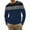 Navy, variant on Agkizg Men Long Sleeve Shirts,Mens Casual Shirts,Men's Long Sleeve Crewneck Striped Print Top Casual Fashionable Daily Tops