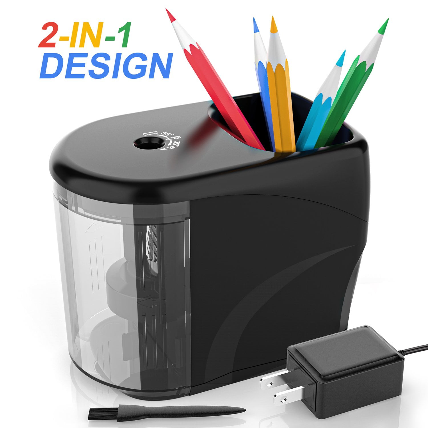 Electric Pencil Sharpener for No.2/ (6-8mm) Pencils, Auto Stop Heavy-Duty Helical Blade Sharpener