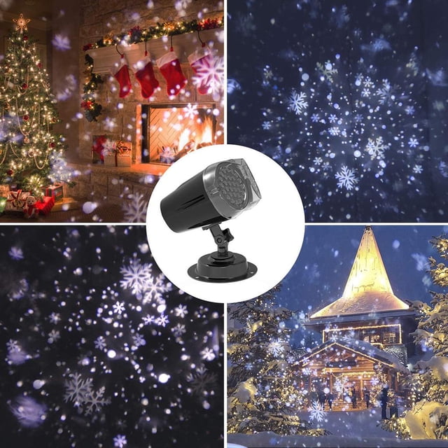 Proyector LED de s de nieve, interior y exterior Automáticamente LED Lámpara de s de móvil, pared y árbol Proyector de decoración Macarena proyector de luz de nieve