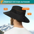 thumbnail image 5 of SUN CUBE Wide Brim Sun Hat Men Women, Mens Fishing Hats Sun UV Protection, Womens Hiking Bucket Hat, Outdoor Summer Safari Beach Boonie, Camping Unisex UPF 50+, Black, 5 of 7