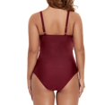 thumbnail image 2 of Gibobby Traje de Baño Sexy Bikini Nuevo Nuevo traje de baño conservador Color sólido Underbelly Low Chest plisado Plus Fat Plus Size Traje de baño para m(Rojo,XL), 2 of 4