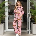 thumbnail image 3 of SCRAWLGOD Valentine's Day Decor Dachshund Heart Box Print Pink Women's 2 Piece Lounge Set Travel Casual Outfits Tracksuit Comfy Turtleneck Sweatshirt Wide Leg Loungewear Baggy Comfy Sweatsuit, L, 3 of 7
