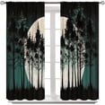 thumbnail image 3 of YCness Forest Curtains, Gothic Black Misty Forest Blackout Window Treatments for Living Room Bedroom Halloween Decor, Goth Foggy Mysterious Nature Full Moon Printed Drapes 2 Panel Sets,84x84 Inch, 3 of 5
