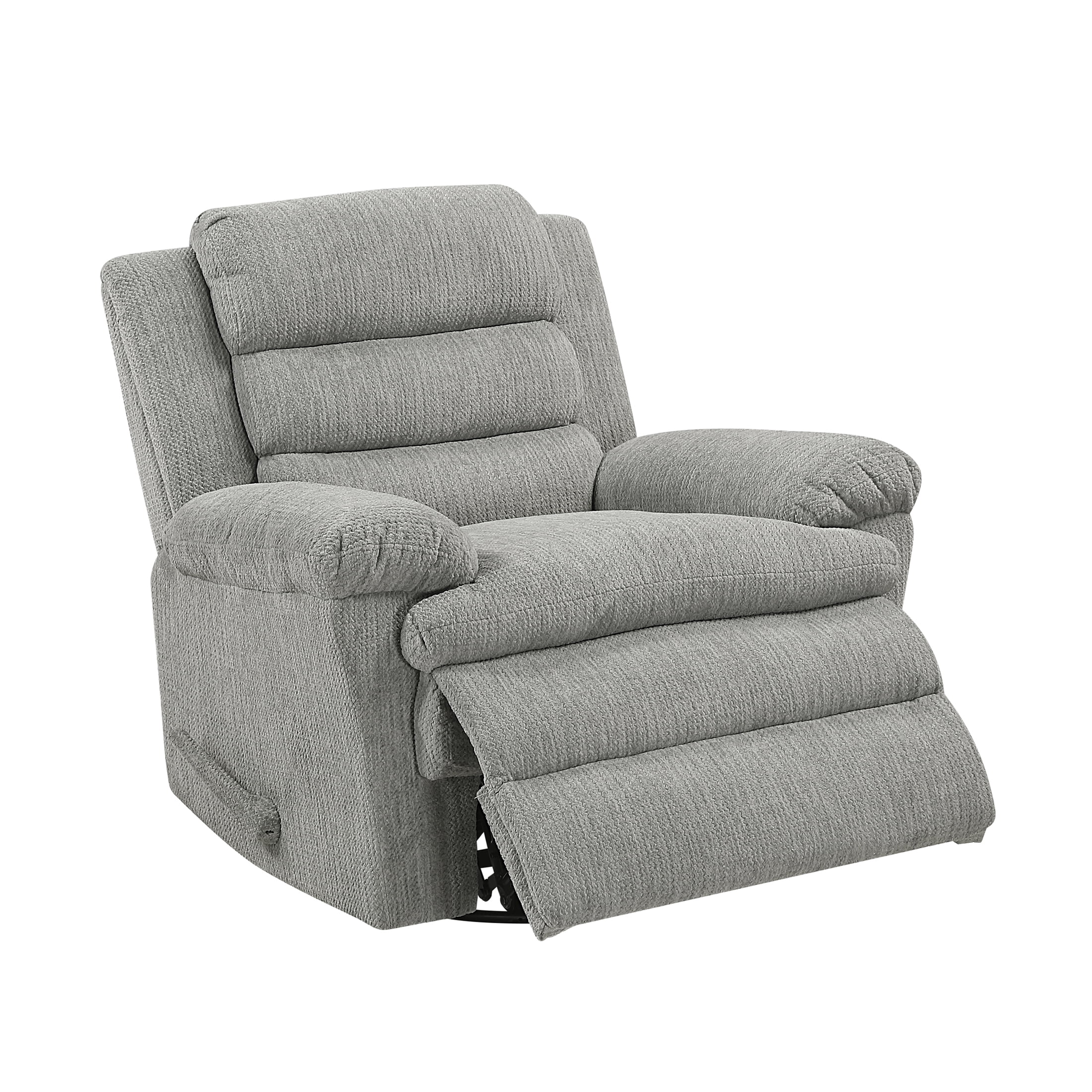OakvillePark Windcroft Microfiber Swivel Glider Reclining Chair, Gray
