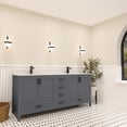 thumbnail image 2 of Ayna Decors Rooh 72 in Charcoal Grey Double Sink Bathroom Vanity Set with White Quartz Countertop and Brass Faucets | Pop-Up Drain and P-Trap Included | Black Hardware, 2 of 10