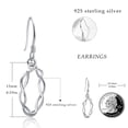 thumbnail image 2 of TANGPOET Twist Earrings Sterling Silver Hoop Earrings for Women Dangle Dangling High Polished 15MM, 2 of 6