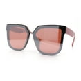 thumbnail image 4 of Womens Designer Squared Butterfly Chic Sunglasses Burgundy Pink - Burgundy Mirror, 4 of 8