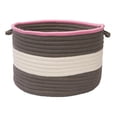 thumbnail image 2 of Color Block Round Basket - Pink/Gray 18''x12'', 2 of 2