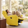 thumbnail image 2 of Homall 360° Swivel Nursery Recliner Power Swivel Rocker Recliner Chairwith 2 Pillows Comfy High Back Adult Glider Rocker for Living Room,Corduroy Yellow, 2 of 8